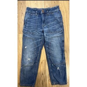 PILCRO Anthropologie The Wanderer High Rise Relaxed-Leg Jeans Size 32 Distressed